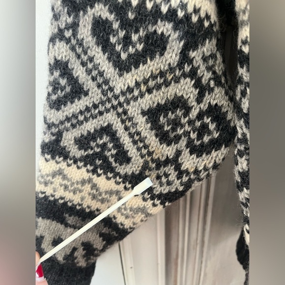 Eddie Bauer 100% Wool Sweater Vintage 1992 Fair Isle Moose Gray M Unisex NOVELTY - Picture 3 of 9